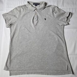 U.S. Polo Assn. Mens Polo Gray Collard Size Large